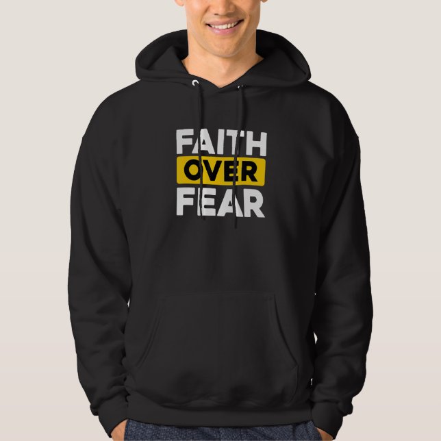 Christian Bible Prayer Faith Över rädslan Hoodie (Framsida)