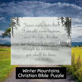 Christian Bible Quote från vinterbergen Pussel