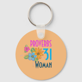 Christian Bible Scripture Blommigt PROVERBS 31 Wom Nyckelring