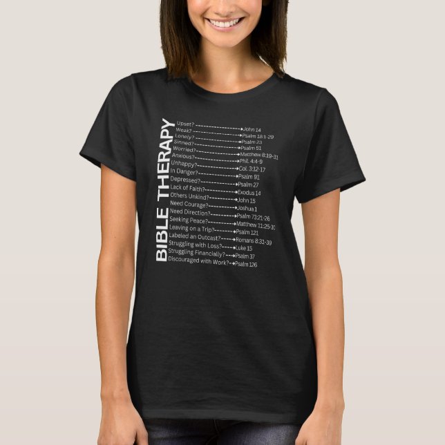 Christian Bible Scripture Therapy Verses for Help T Shirt (Framsida)