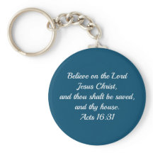 Christian Bible Verse Acts 16:31 Blue