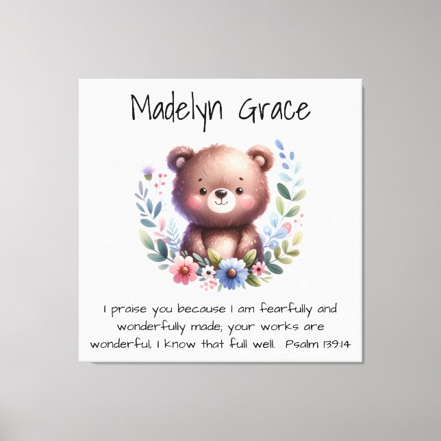Christian Bible Verse Anpassningsbar Baby Nursery  Canvastryck (Framsida)