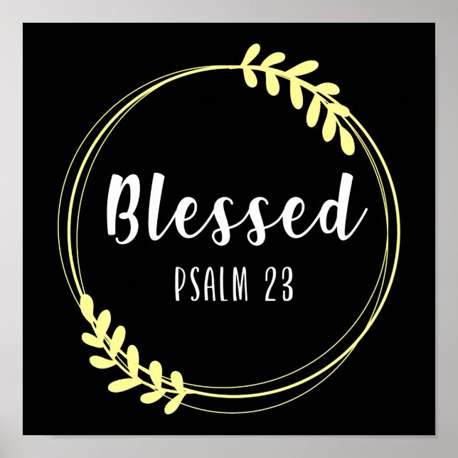 Christian Bible Verse Blsed Psalm 23 Poster (Framsidan)