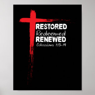 Christian Bible Verse Colossians 1:13-14 Kor Poster