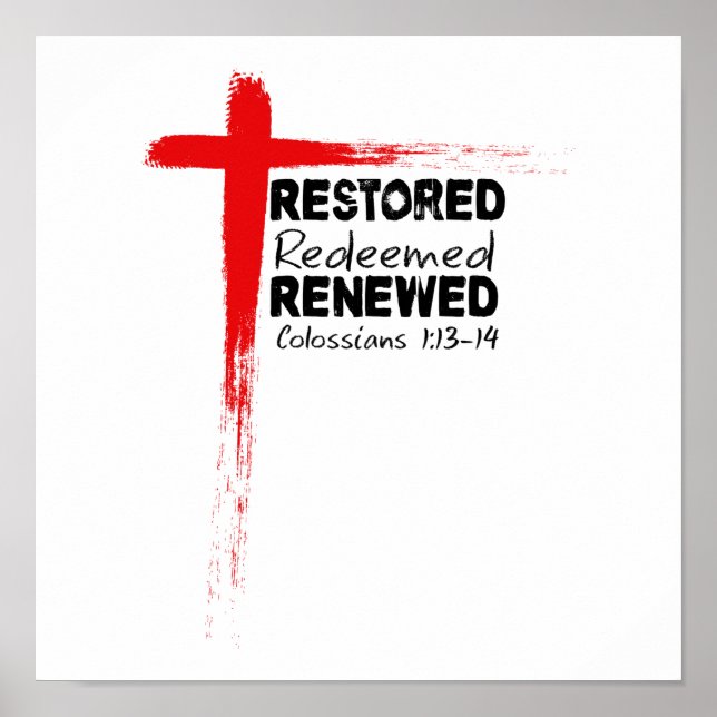Christian Bible Verse Colossians 1:13-14 Kor Poster (Framsidan)