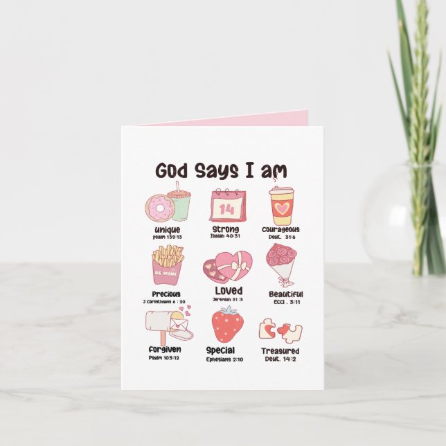 Christian Bible Verse Cute Valentine Helgkort (Framsida)