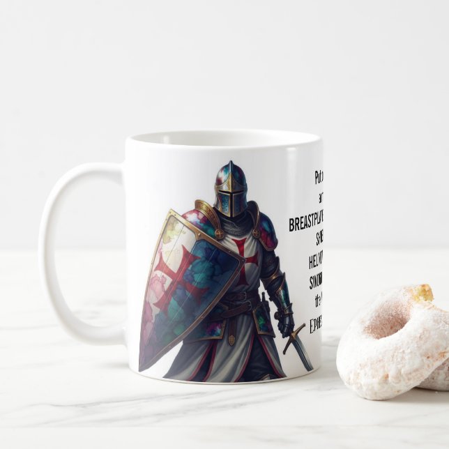Christian Bible Verse Ephesians 6:10-18 Knight Kaffemugg (Med munk)
