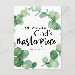 Christian Bible Verse Eucalyptus Guds mästerverk Vykort