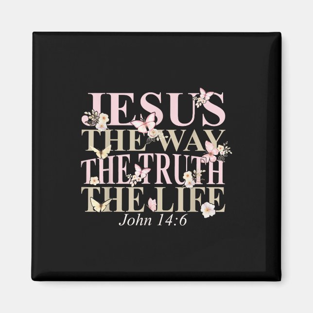 Christian Bible Verse Faith Gud Jesus Way John Magnet (Framsidan)