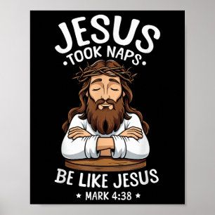 Christian Bible Verse Faith Gud Pun Jesus Took Nap Poster