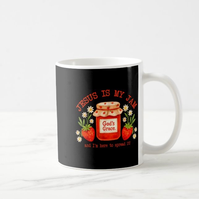 Christian Bible Verse Faith Strawberry Jesus Is My Kaffemugg (Höger)