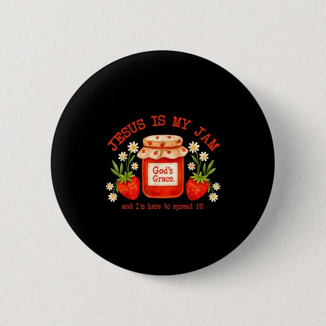 Christian Bible Verse Faith Strawberry Jesus Is My Knapp (Framsida)