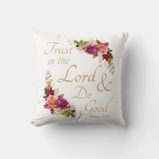 Christian Bible Verse:Förtroende för Herren Kudde (Framsida)