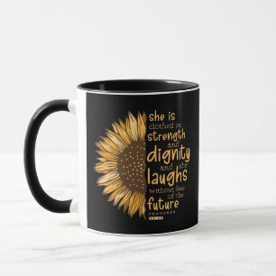 Christian Bible Verse från Solrosblommor Mugg