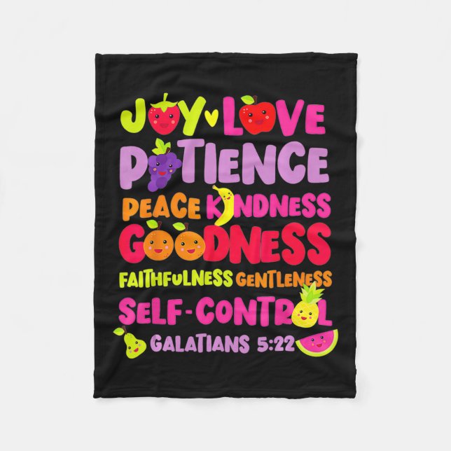 Christian Bible Verse Fruit of the Spirit God Jesu Fleecefilt (Framsidan)