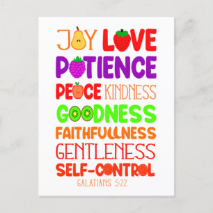 Christian Bible Verse Fruit of the Spirit Helg Vykort
