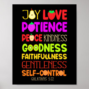 Christian Bible Verse Fruit of the Spirit Poster