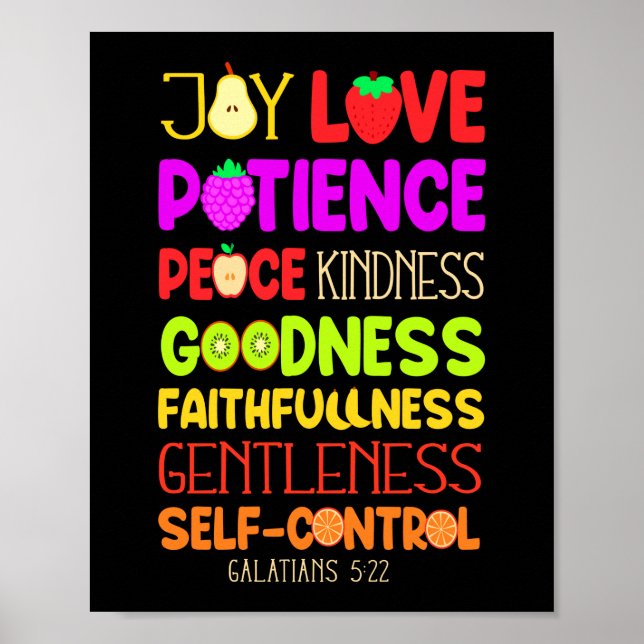 Christian Bible Verse Fruit of the Spirit Poster (Framsidan)