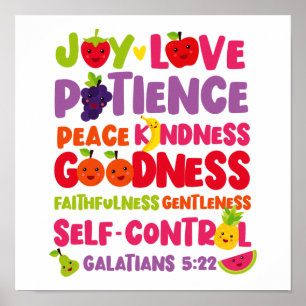 Christian Bible Verse Fruit of the Spirit Poster