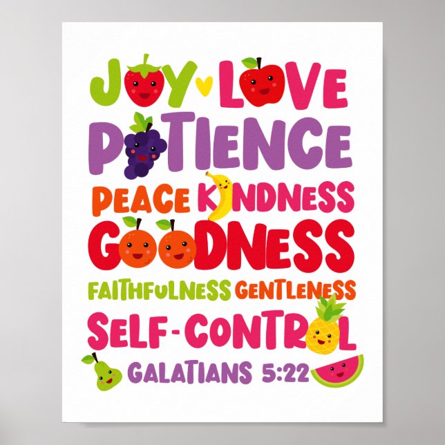 Christian Bible Verse Fruit of the Spirit Poster (Framsidan)