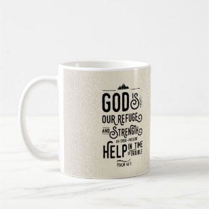 Christian Bible Verse Gud är vår Refuge Kaffemugg