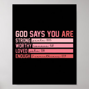 Christian Bible Verse Gud säger att du är Valentin Poster