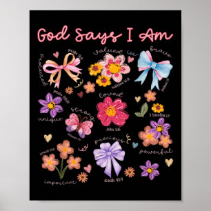 Christian Bible Verse Gud säger att jag är kvinnor Poster