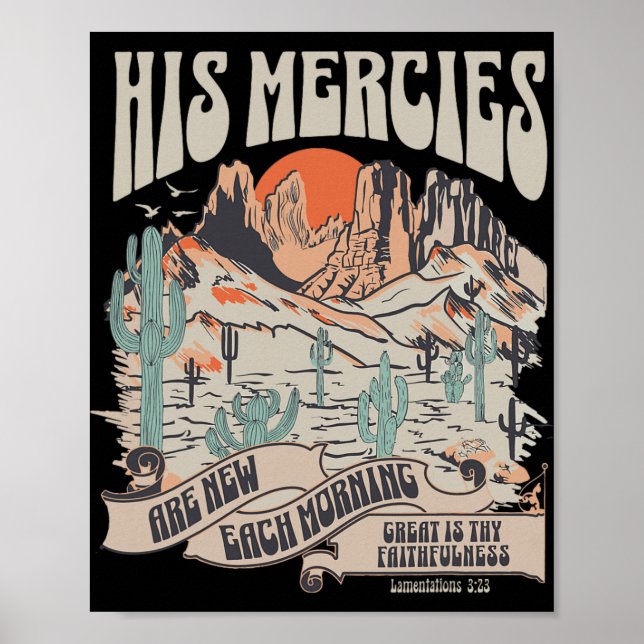Christian Bible Verse His Mercies Are New Each Mor Poster (Framsidan)