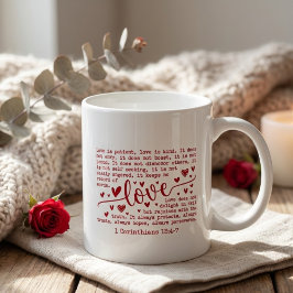 Christian Bible Verse Inspirational Valentines Day Kaffemugg