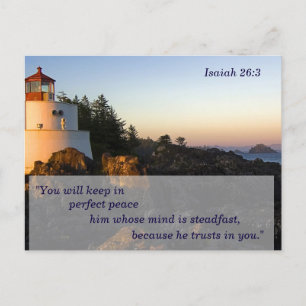 Christian Bible Verse Isaiah 26:3 Peace Vykort