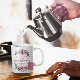 Christian Bible Verse Isaiah 40 Rosa Blommigt Kaffemugg