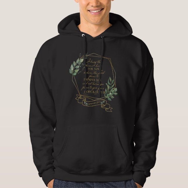 Christian Bible Verse Jeremiah 29 11 Hoodie (Framsida)