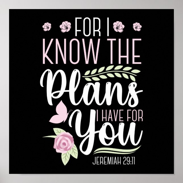 Christian Bible Verse Jeremiah 29:11 Poster (Framsidan)