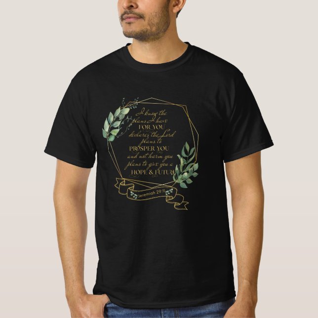 Christian Bible Verse Jeremiah 29 11 T Shirt (Framsida)