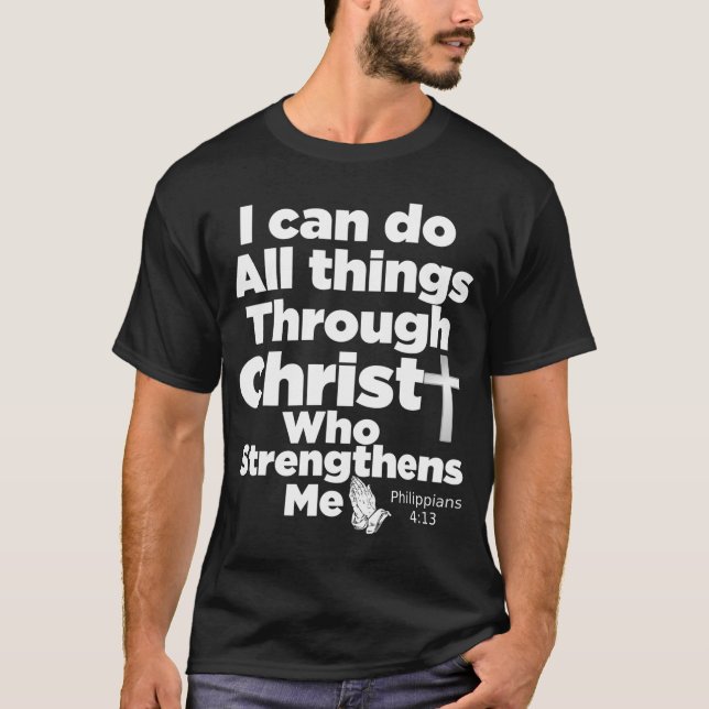 Christian Bible Verse - Jesus Gud T Shirt (Framsida)