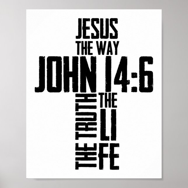Christian Bible Verse Jesus The Way John 14:6 Poster (Framsidan)