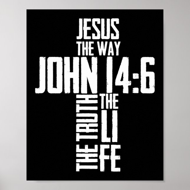 Christian Bible Verse Jesus The Way John 14:6 Poster (Framsidan)