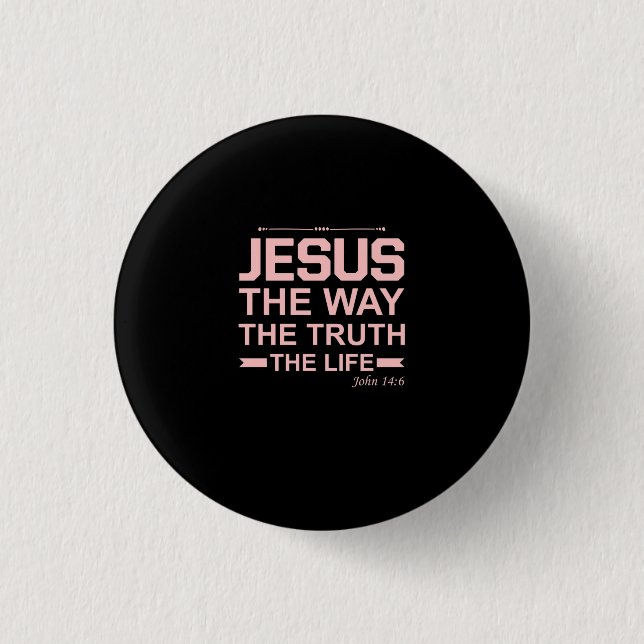 Christian Bible Verse Jesus Way Truth Life Knapp (Framsida)