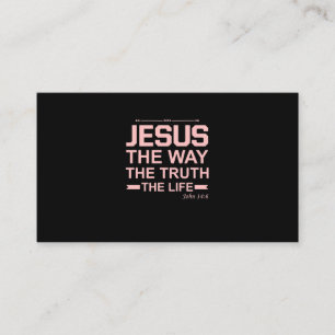 Christian Bible Verse Jesus Way Truth Life Visitkort