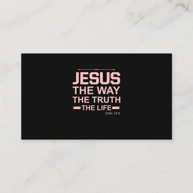 Christian Bible Verse Jesus Way Truth Life Visitkort (Framsida)