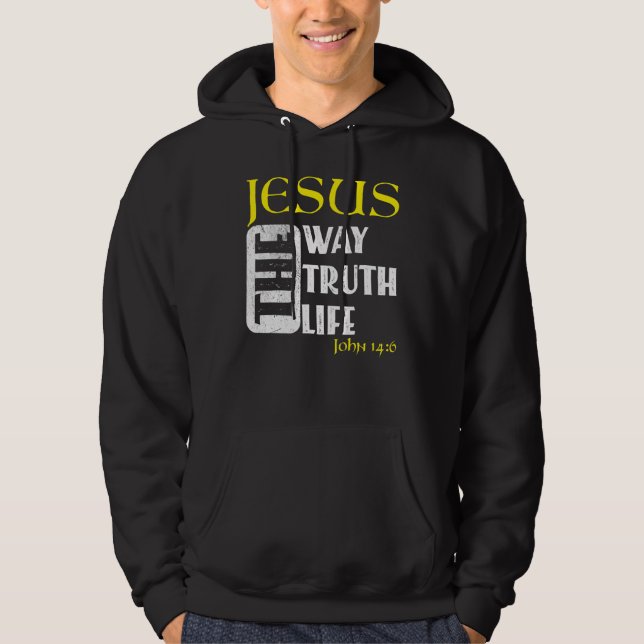Christian Bible Verse John 146 1 Hoodie (Framsida)