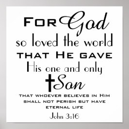 Christian Bible Verse John 3:16 Poster