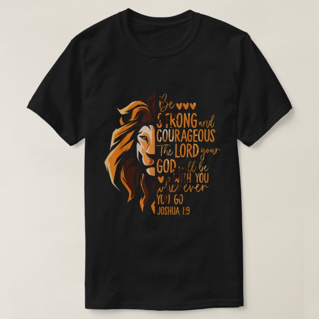 Christian Bible Verse Joshua 19 Lejon T Shirt (Design framsida)