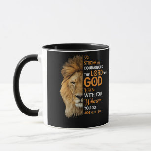Christian Bible Verse Joshua 1 9 Lejon Faith Mugg