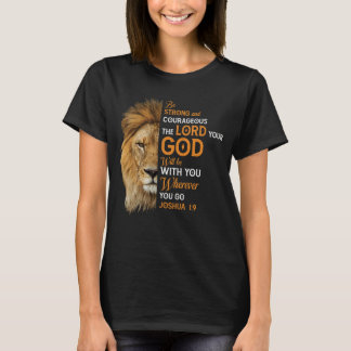 Christian Bible Verse Joshua 1 9 Lejon Faith T Shirt