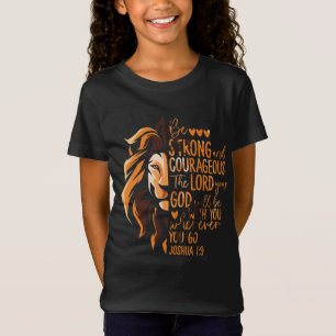 Christian Bible Verse Joshua 1:9 Lejon T Shirt