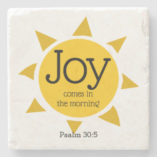 Christian Bible Verse   JOY KOMMER I MORGON Stenunderlägg