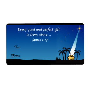 Christian Bible Verse jul Gift Märkre Label Fraktsedel