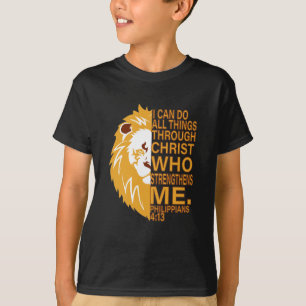 Christian Bible Verse Lejon Head I kan göra allt s T Shirt