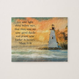 Christian Bible Verse Lighthouse Light Shine Pussel